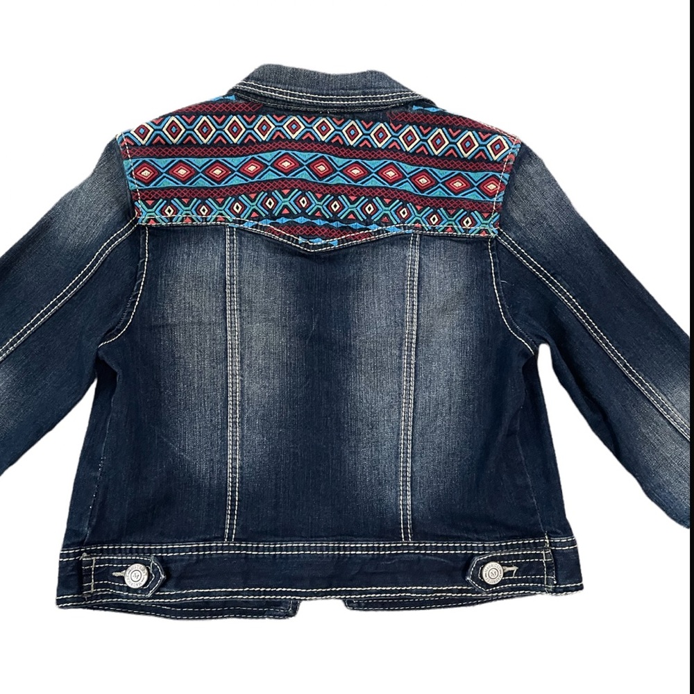Maurice’s Boho Tribal Aztec Print Blue Jean Jacket- Size Small-